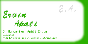ervin apati business card