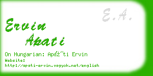 ervin apati business card